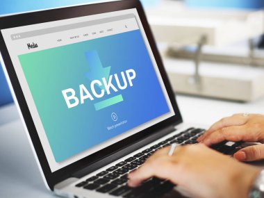 İş kadını Laptop 'ta çalışıyor