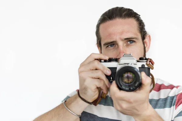 Man holding camera — Stock Photo, Image