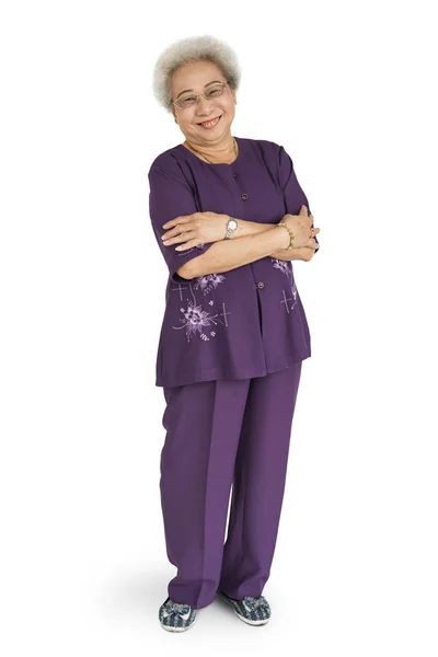 Senior Woman posing in studio — Stock Photo, Image