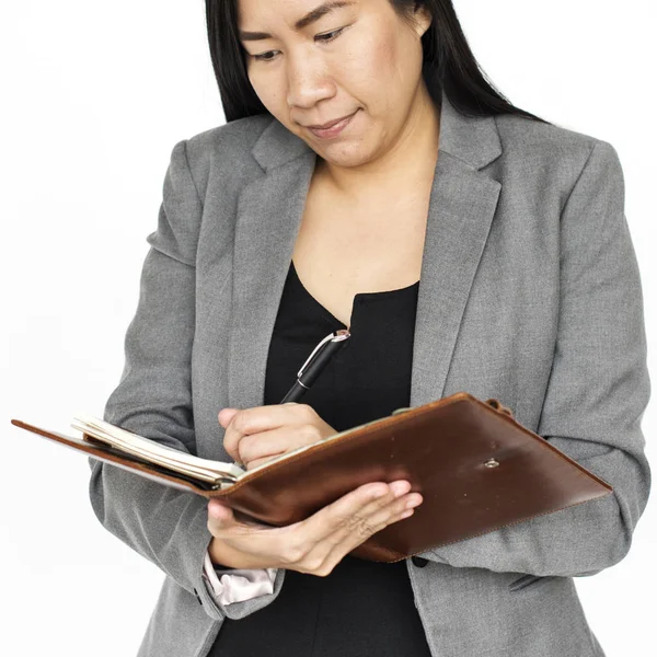 Asian business Woman writing notes — Stock Photo, Image