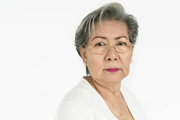 Senior Woman posing in studio — Stock Photo, Image