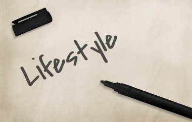  Marker ile kağıt üzerinde metin 