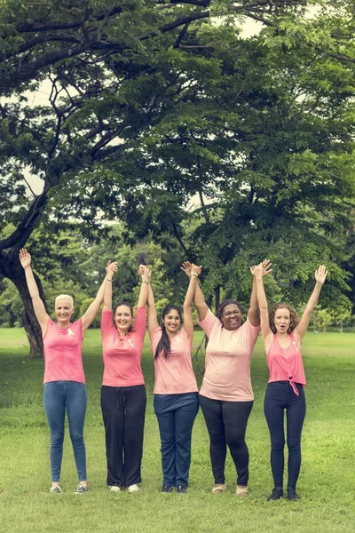 Frauen unterstützen Brustkrebs — Stockfoto