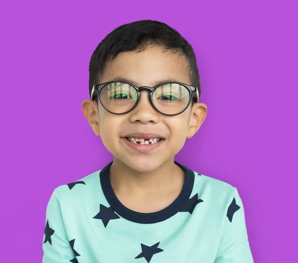 Boy posing with glasse — Stock Photo, Image