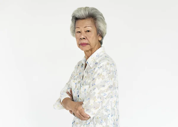 Starszy kobieta w studio — Zdjęcie stockowe