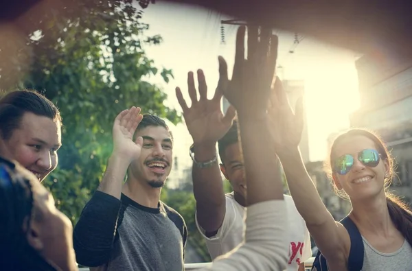 Friends giving  High Five