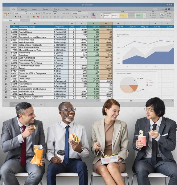 Business Team Eating Lunch — Stock Photo, Image