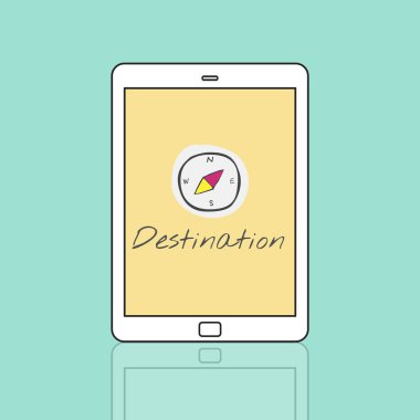 Destination Navigation Compass Graphic Concept
