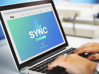 İş kadını Laptop 'ta çalışıyor