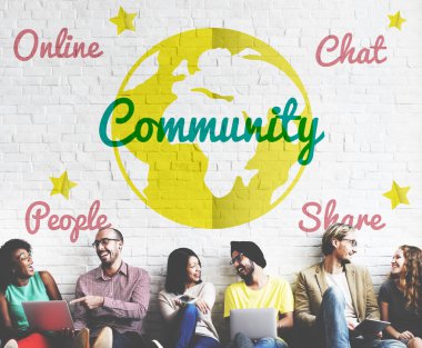 çeşitlilik arkadaşlar duvarının yakınında