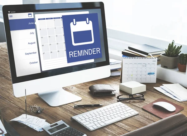 Computer monitor on office table — Stock Photo, Image