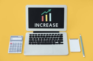 Ofis, banka donatımı ile dizüstü bilgisayar