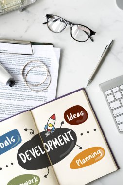 çalışma alanı tablosu ile açık kitap