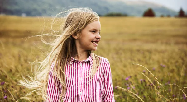 Kleines Mädchen auf dem Feld — Stockfoto