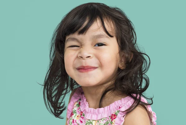 Rozkošný veselá dívka tvářička — Stock fotografie