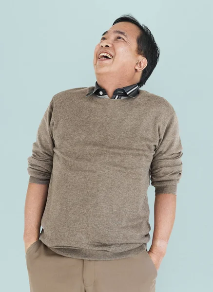 Laughing mature asian man — Stock Photo, Image