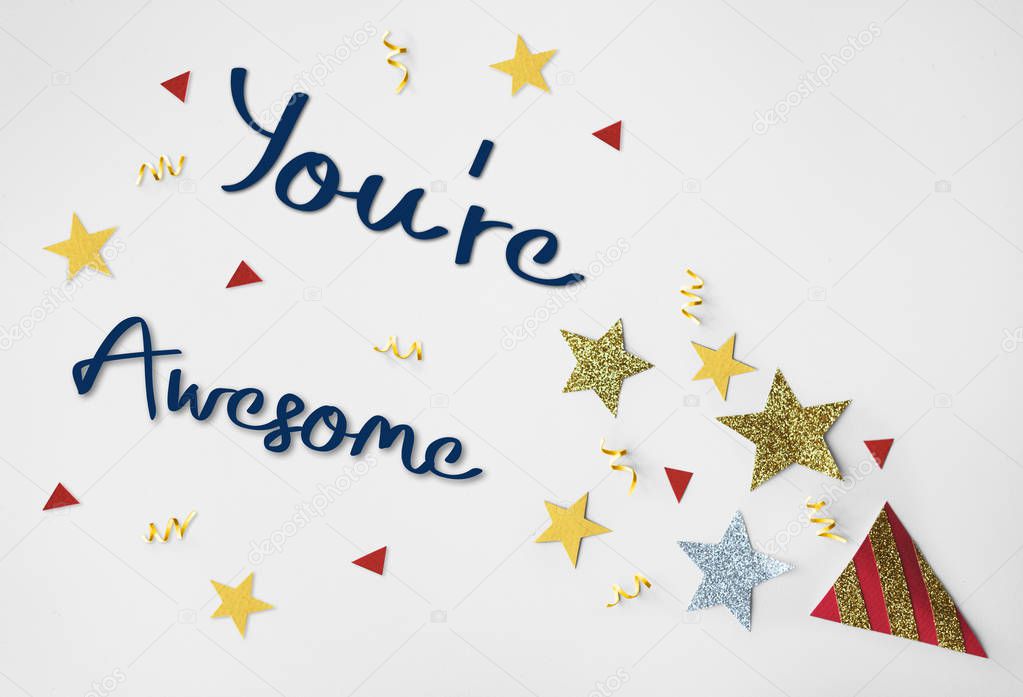 creative greeting paper with beautiful stars