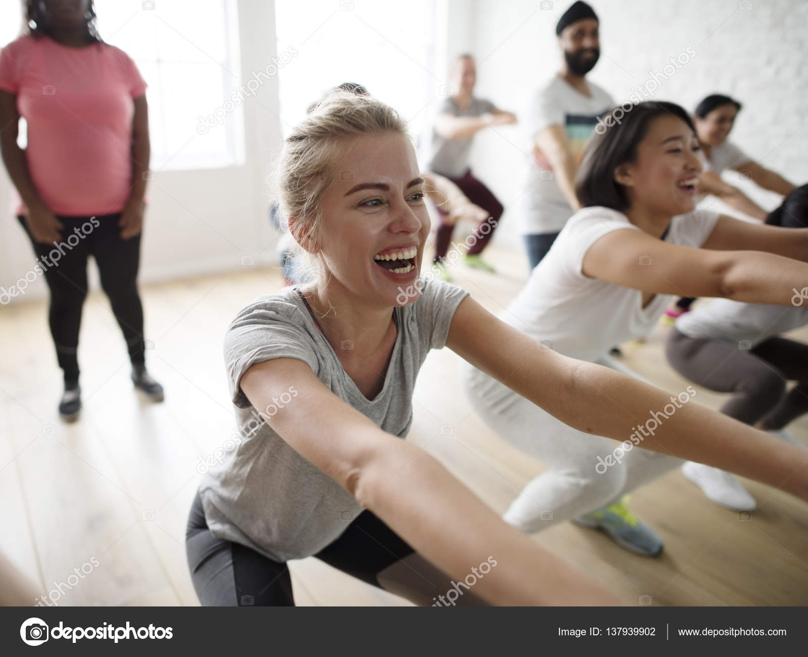 Group Exercise In The Class Stock Photo C Rawpixel 137939902