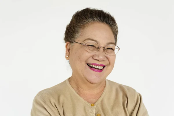 Érett ázsiai nő mosolyog — Stock Fotó