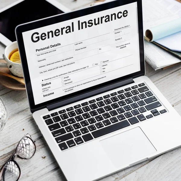 Opened laptop on workplace table — Stock Photo, Image