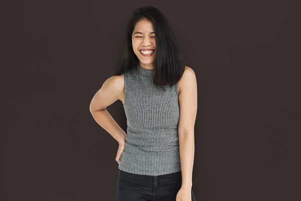 Rozkošné Asijské žena usmívá — Stock fotografie