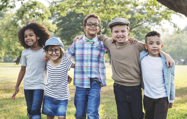 Children having fun in the park