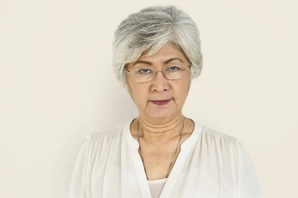 Senior Asian Woman in Studio — Stock Photo, Image