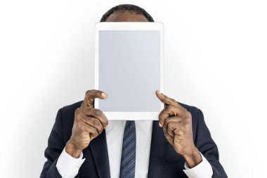 kişi holding dijital tablet 