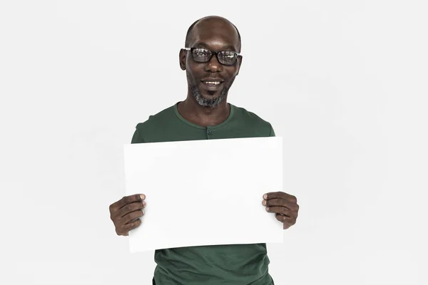 Afrikaanse Man bedrijf Placard — Stockfoto