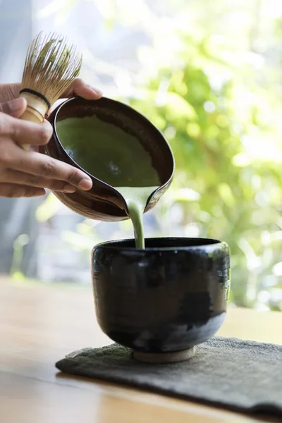 Person preparing Japanese Matcha — Stock Photo, Image