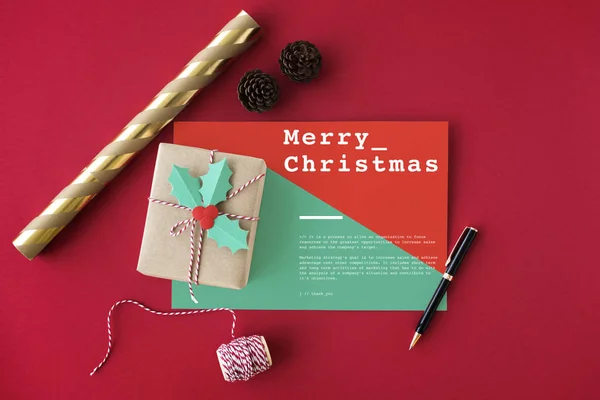 Boże Narodzenie, karty i obecny — Zdjęcie stockowe