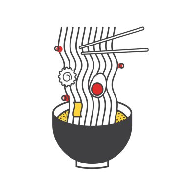 Ramen erişte yaratıcı çizim