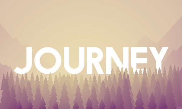 Пейзаж с деревьями и горами
