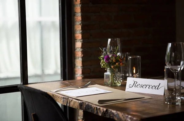 Reserved  served table in Restaurant