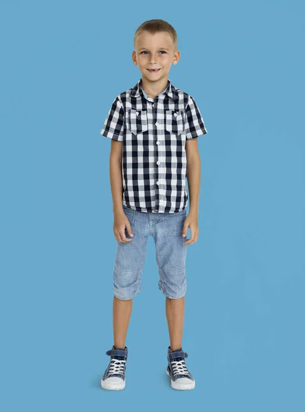 Casual Little Boy in Studio — Stockfoto