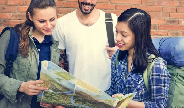 Friends Travel with backpacks