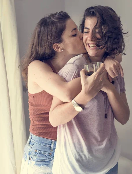 Lesbičky pár tráví čas spolu — Stock fotografie