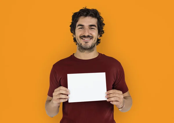 Man Holding Placard — Stock Photo, Image