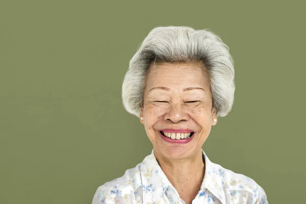 Cheerful adult asian Woman — Stock Photo, Image