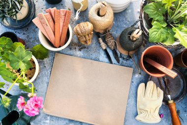 bahçe araçları ve bitkiler