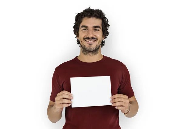 Man Holding Placard — Stock Photo, Image