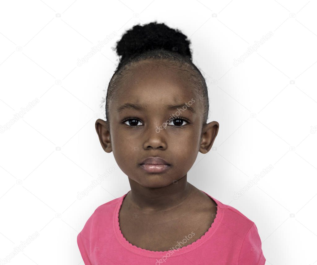 serious adorable african girl