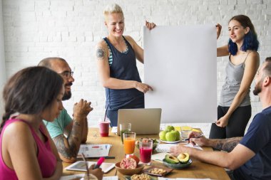 insanların kahvaltı ile Toplantı