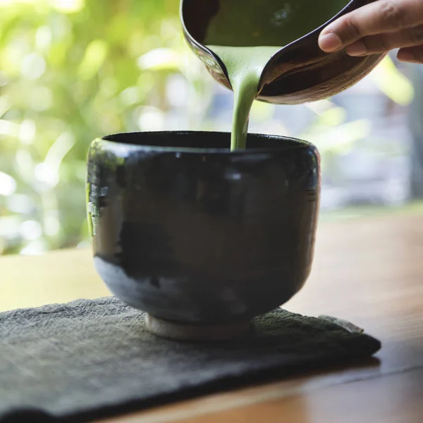 Person preparing Japanese Matcha — Stock Photo, Image