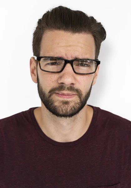 Hombre cara en gafas graduadas —  Fotos de Stock