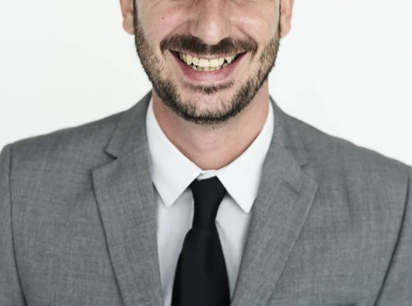 Sonriente hombre de negocios barbudo —  Fotos de Stock
