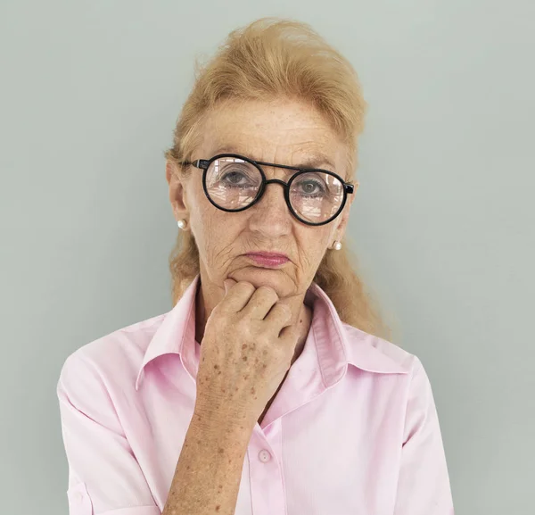 Senior Woman in glasses — Stock Photo, Image