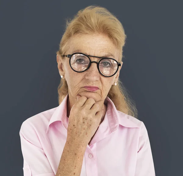 Senior Woman in glasses — Stock Photo, Image