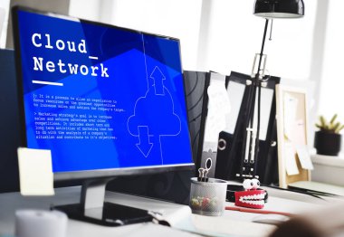 Office çalışma yer bilgisayar ile