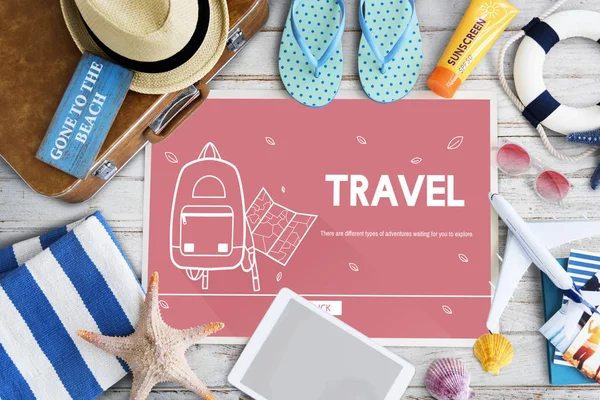 Travel Trip and Journey luggage — Stock Photo, Image